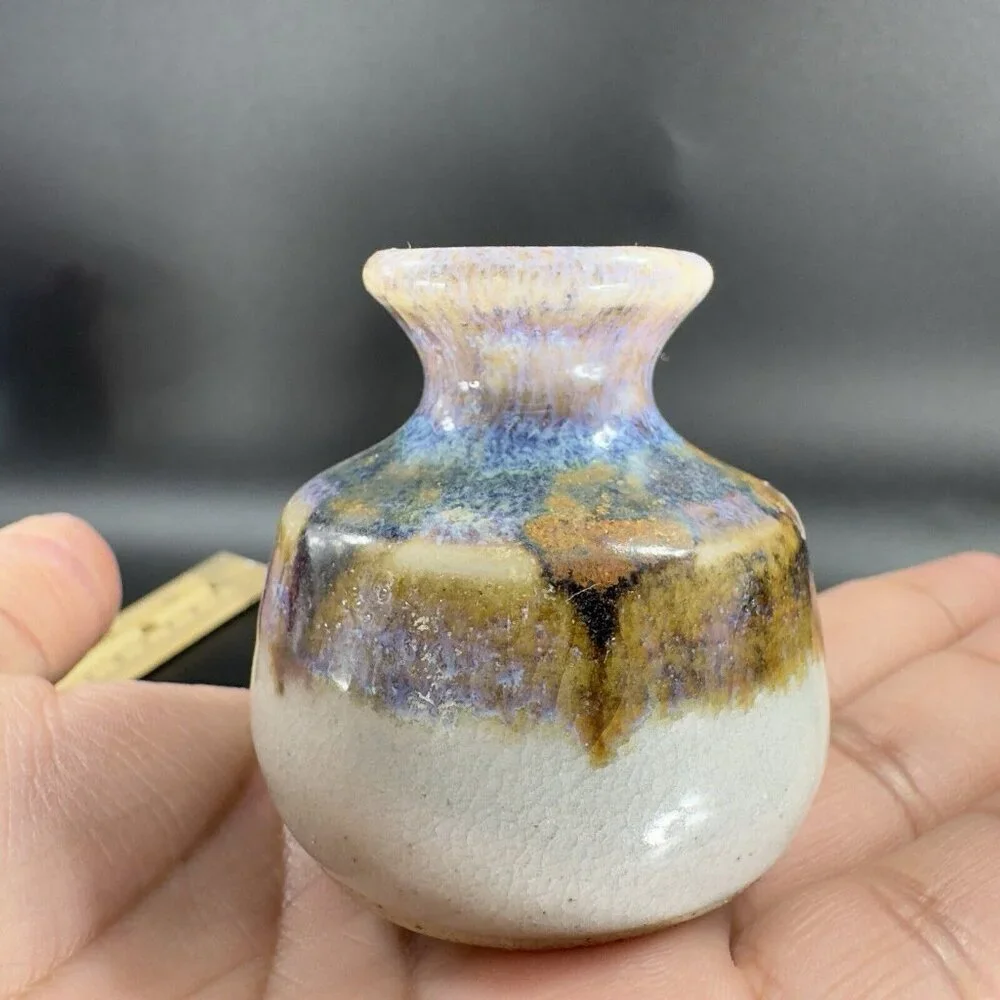 Hand‎ Made Pottery Oil Diffuser Bird Stopper Lid Stoneware Artist Signed Vintage